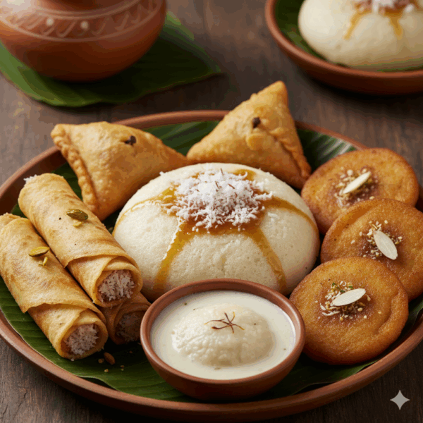 Combo (Bhapa + Patishapta + Malpoa + Dudhpuli + Lobongo Lotika)